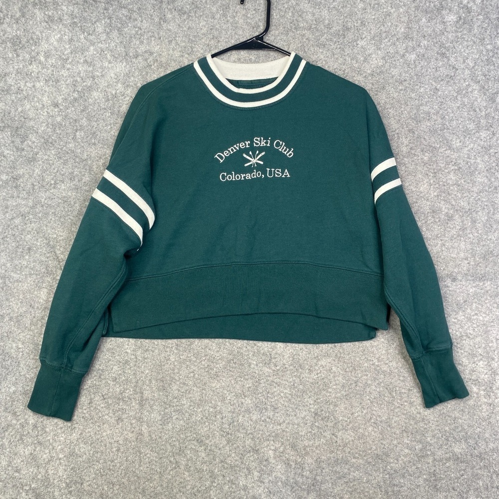 Abercrombie & Fitch Womens Cropped Sweatshirt Varsity Size XS Y2K